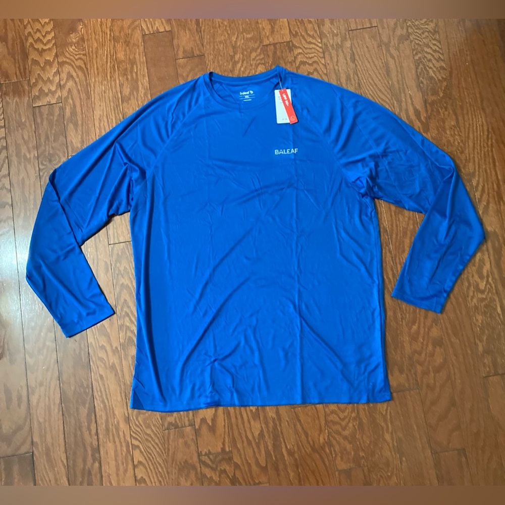 Baleaf Men’s Performance Sun Shirt Size 3XL Long Sleeve Blue Crew Neck Athletic